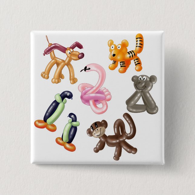 BALLOON ANIMAL PARTY PINBACK BUTTON (Front)