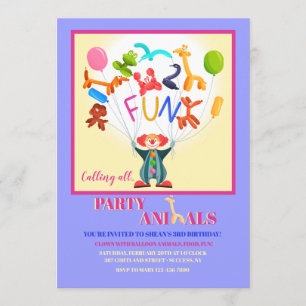 Balloon Animals Invitation