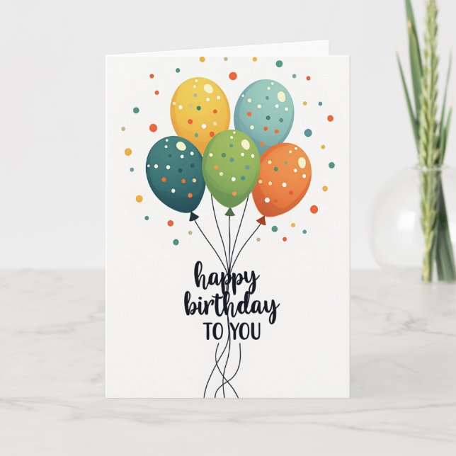 Balloon Art Birthday Card (Front)