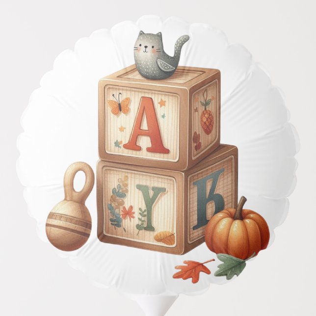 Balloon-Autumn Baby Shower Balloon Medium (Back)