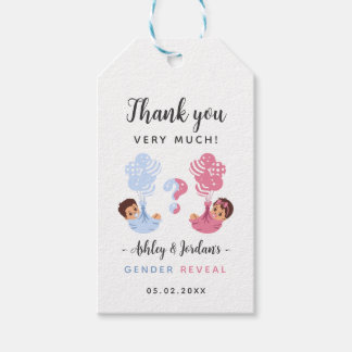 Balloon Babies Gender Reveal Thank You Gift Tags