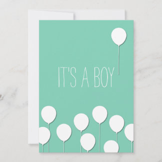 Balloon Baby Boy Invitation