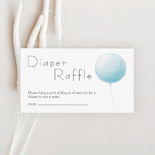 Balloon Baby Boy Shower Diaper Raffle Ticket Enclosure Card