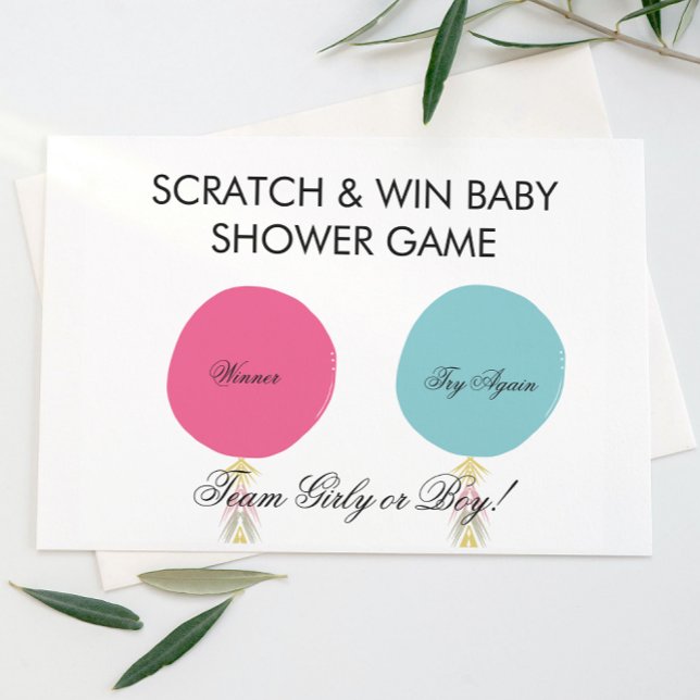 Balloon Baby Gender Reveal DIY Scratch Card (Creator Uploaded)