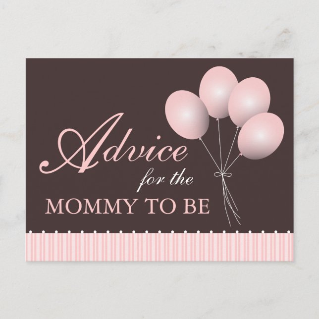 Balloon Baby Shower Advice for the Mommy to Be Card (Front)