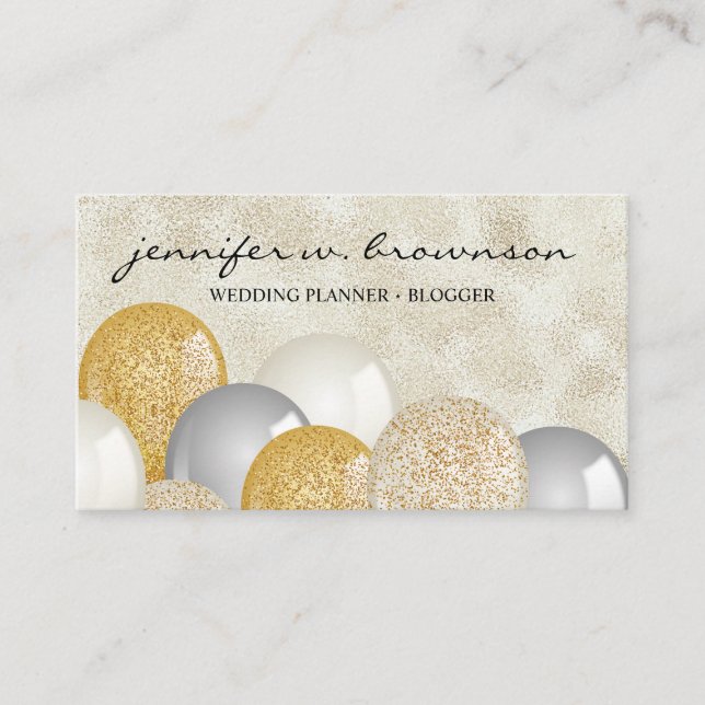 Balloon Baby Shower Party Planner Business Card (Front)