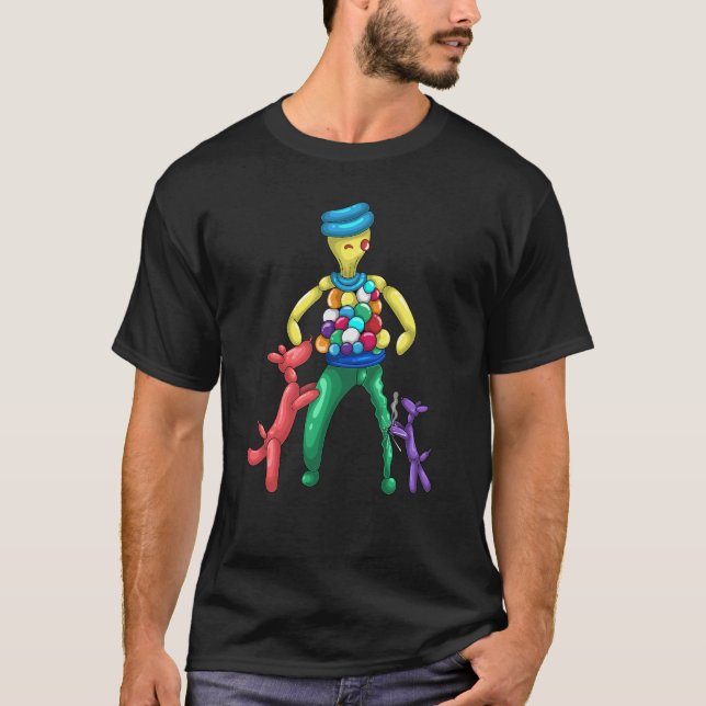 Balloon Balloon Animal Dog with Balloon Dog Dad T-Shirt (Front)