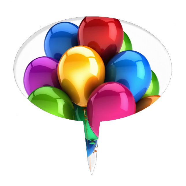 balloon balloons custom personalize Anniversaries Cake Topper (Front)