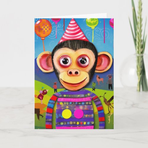 Balloon Bash Bonanza Cute Kids Birthday Card