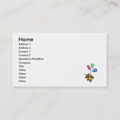 Balloon Bear Business Cards