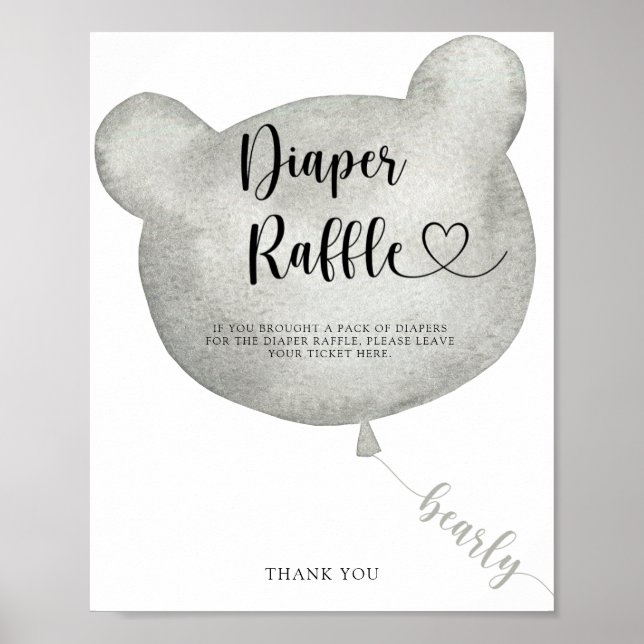 Balloon Bear diaper raffle poster (Front)