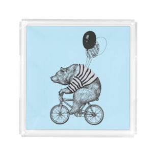 Balloon Bicycle Bear Acrylic Tray