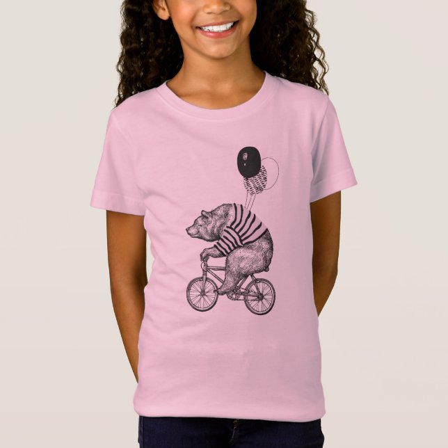 Balloon Bicycle Bear T-Shirt (Front)
