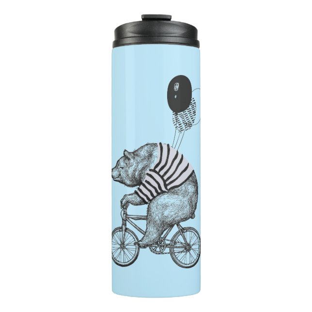 Balloon Bicycle Bear Thermal Tumbler (Front)