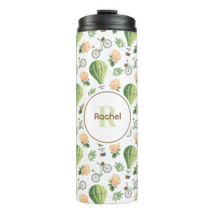 Balloon & Bicycle Girlie Pattern Personalized Thermal Tumbler