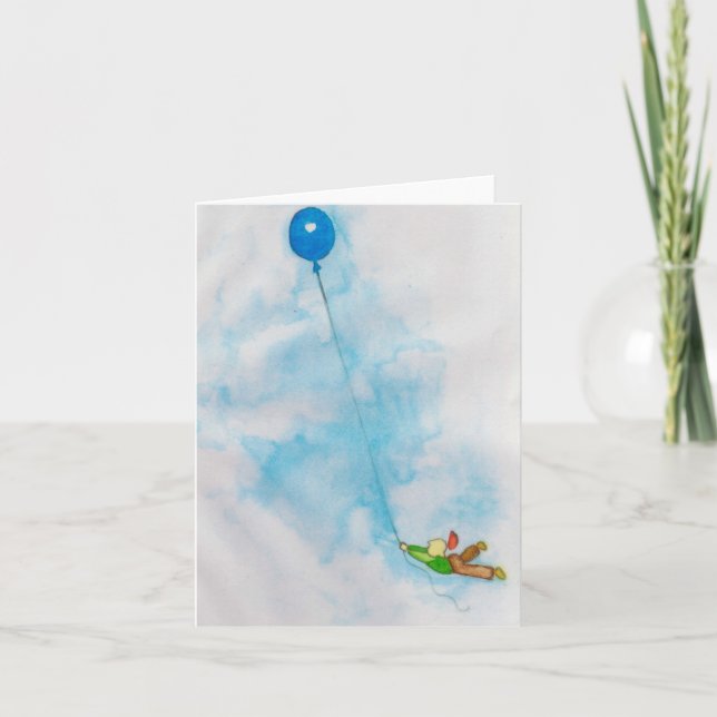 balloon birthday boy notecard (Front)