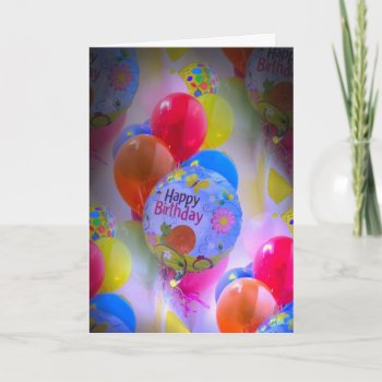 Balloon Birthday Card by MyrnaM at Zazzle