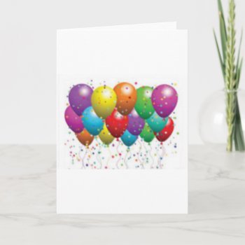 Balloon_birthday_card_customize-r11e61ed9b9074290b Card by CREATIVEPARTYSTUFF at Zazzle