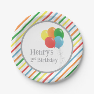 Balloon Birthday Paper Plates Party Supplies