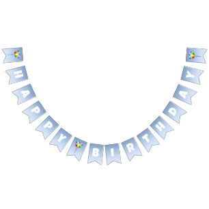 Balloon Birthday Party Bunting Flags
