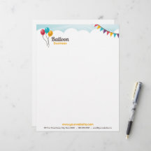 Balloon Birthday Party Letterhead