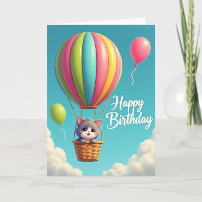 Balloon Birthday Scene Card (Front)