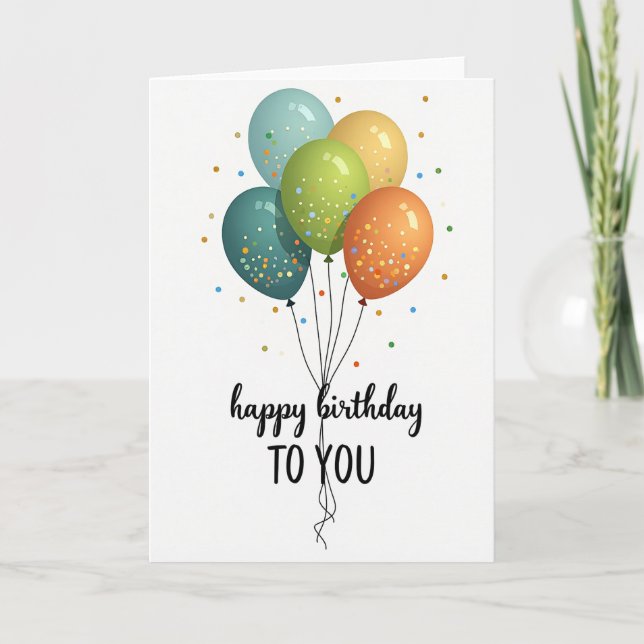 Balloon Birthday To You Card (Front)