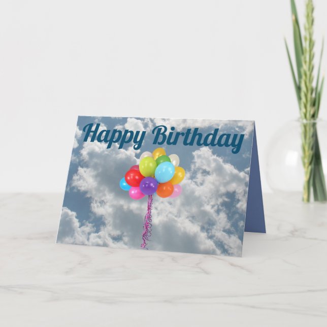 Balloon Blank Happy Birthday Card (Front)