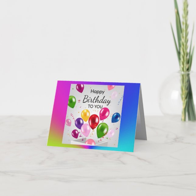 Balloon Blast Birthday  Card (Front)