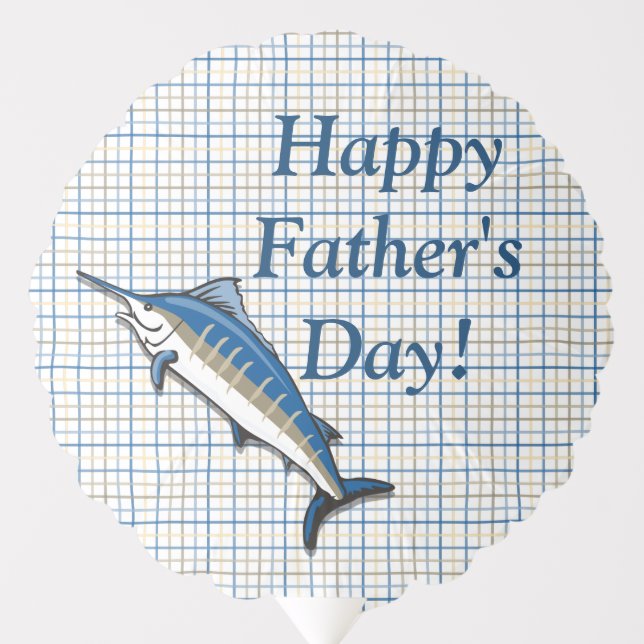 Balloon - Blue Marlin on Plaid (Front)