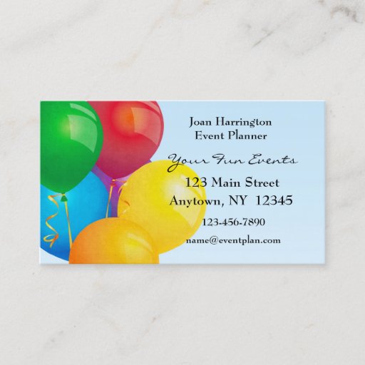 Customizable Balloon Bouquet Business Card