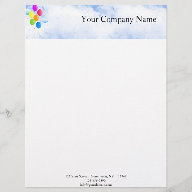 Balloon Bouquet Letterhead (Front)