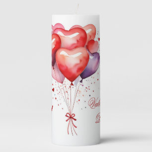 Balloon Bouquet Red and Pink Hearts  Pillar Candle