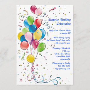 Kids Children Surprise Birthday Invitations Invitation Templates Zazzle