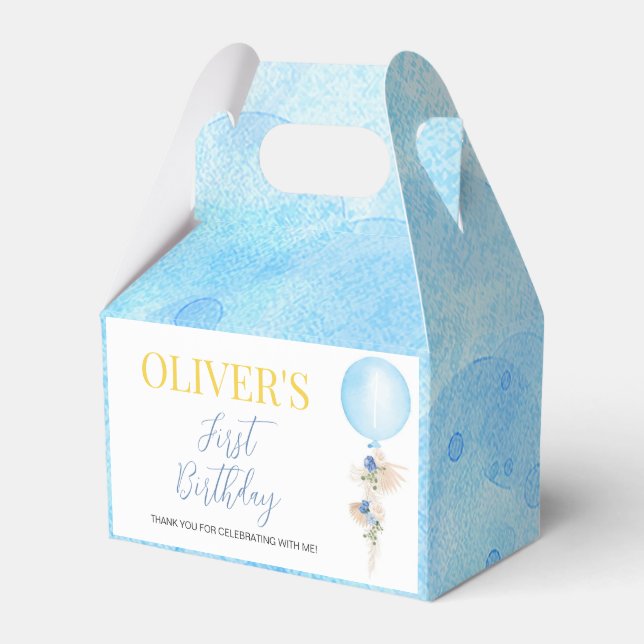 Balloon Boy Birthday Favor Box (Front Side)