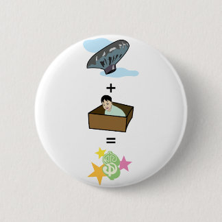 Balloon + Boy Hiding in Box = $$ Stardom $$ Pinback Button