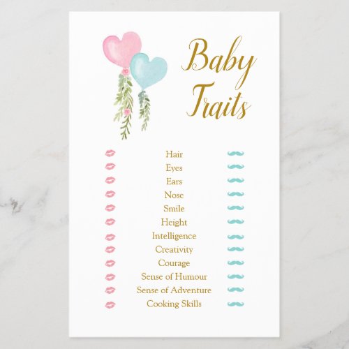 Balloon Boy or Girl Gender Reveal Baby Traits