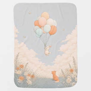 Balloon Bunny & Little Fox Baby Blanket