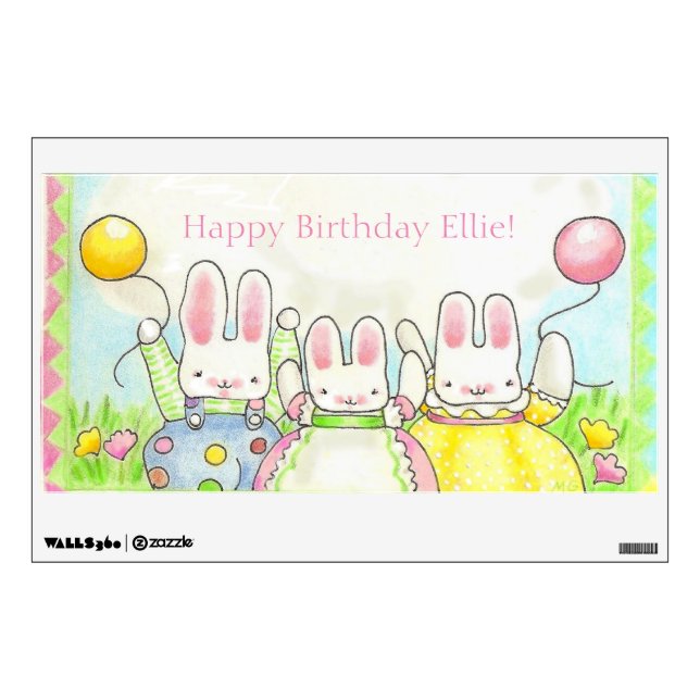 Balloon bunny Wall Decal (Front)