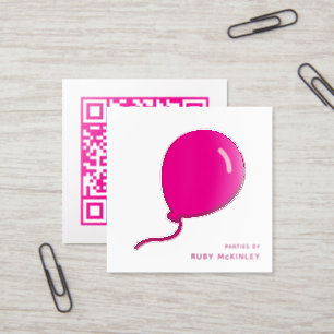 Balloon Business Logo QR Code Foil Spot Gloss Business Cards