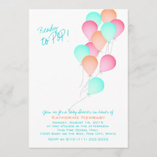 Balloon Celebration Baby Shower Invitation