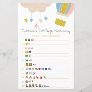 Balloon Children's Book Emoji Baby Shower Game