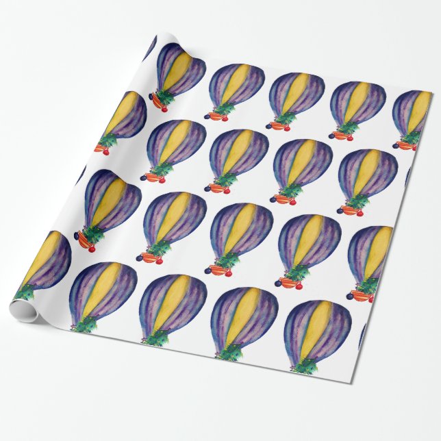 Balloon Christmas Tree Wrapping Paper (Unrolled)