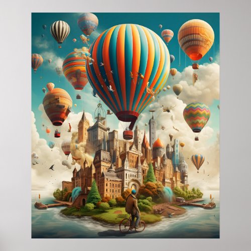 Balloon City In The Water Poster