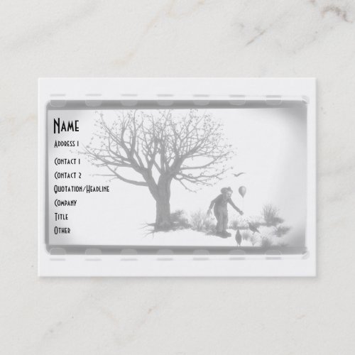 Balloon Clown &amp; Ravens By Creepy Tree - B&amp;W Business Card Templates