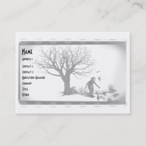 Customizable Balloon Clown &amp; Ravens By Creepy Tree - B&amp;W Business Card Templates