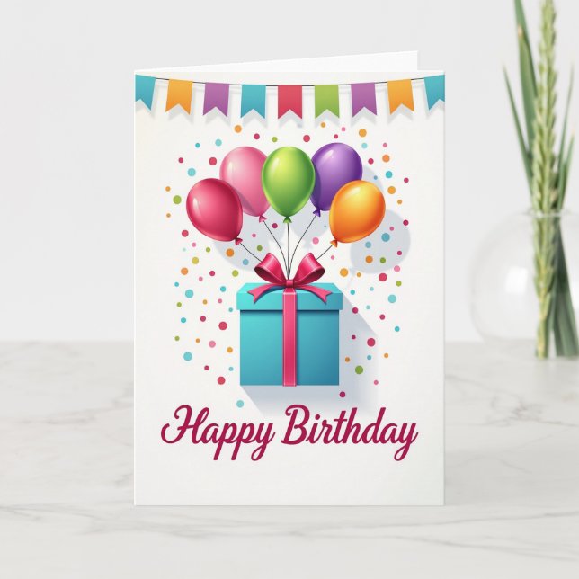 Balloon Cluster Birthday Card (Front)