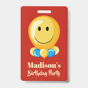 Balloon custom text & color party badge