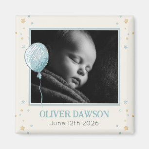 Balloon Daydream Baby Announcement Keepsake Magnet