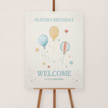 Balloon Daydream Birthday Party 18x24 Welcome Sign